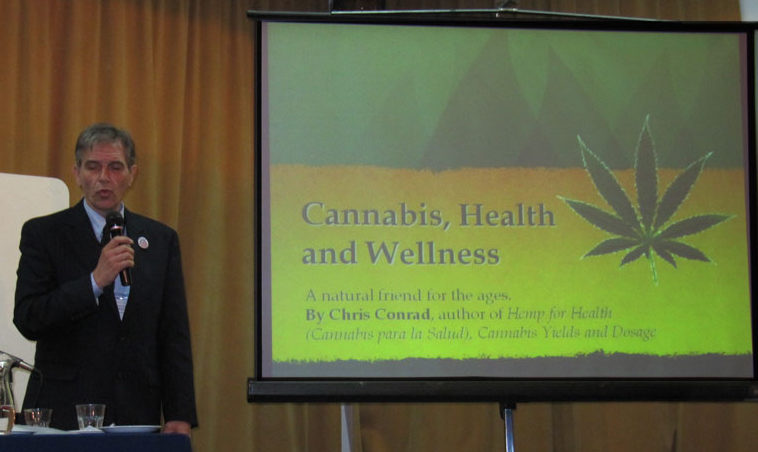 Chris Conrad gives a presentation on medical marijuana, 2014